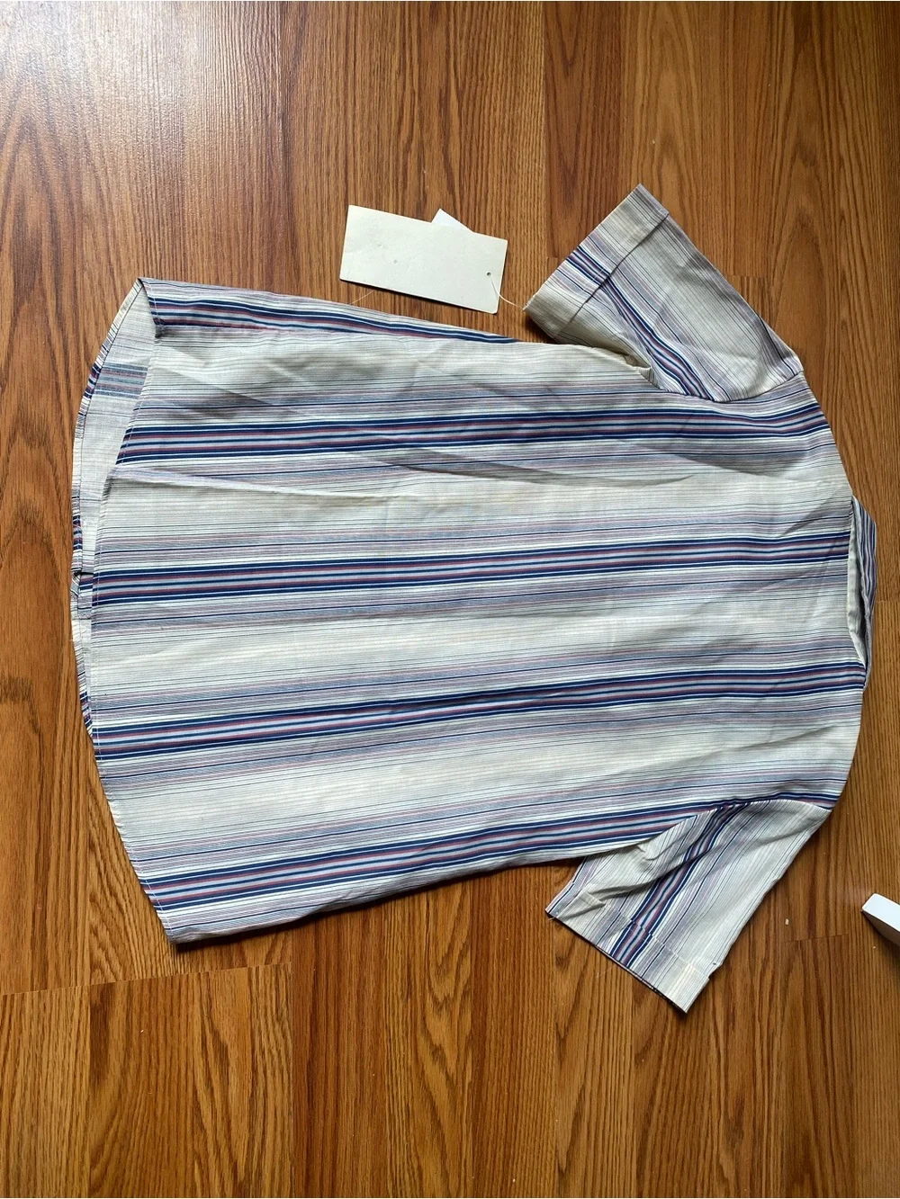 Vintage Veronica Lee Kids' Short-Sleeve Striped Button-Down Shirt - Cream & Blue